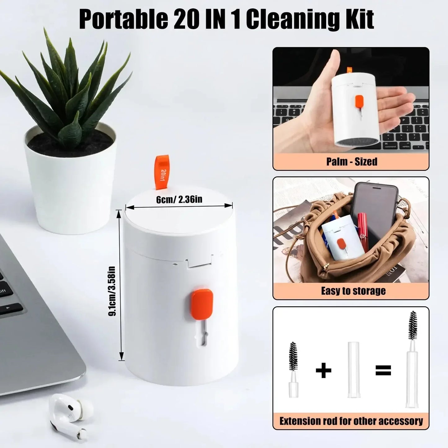 Multifunctional 20-in-1 Cleaner Kit Earphones Cleaning Pen brush Screen Cleaner Computer Keyboard Brush Keycap Puller Pi-Mart