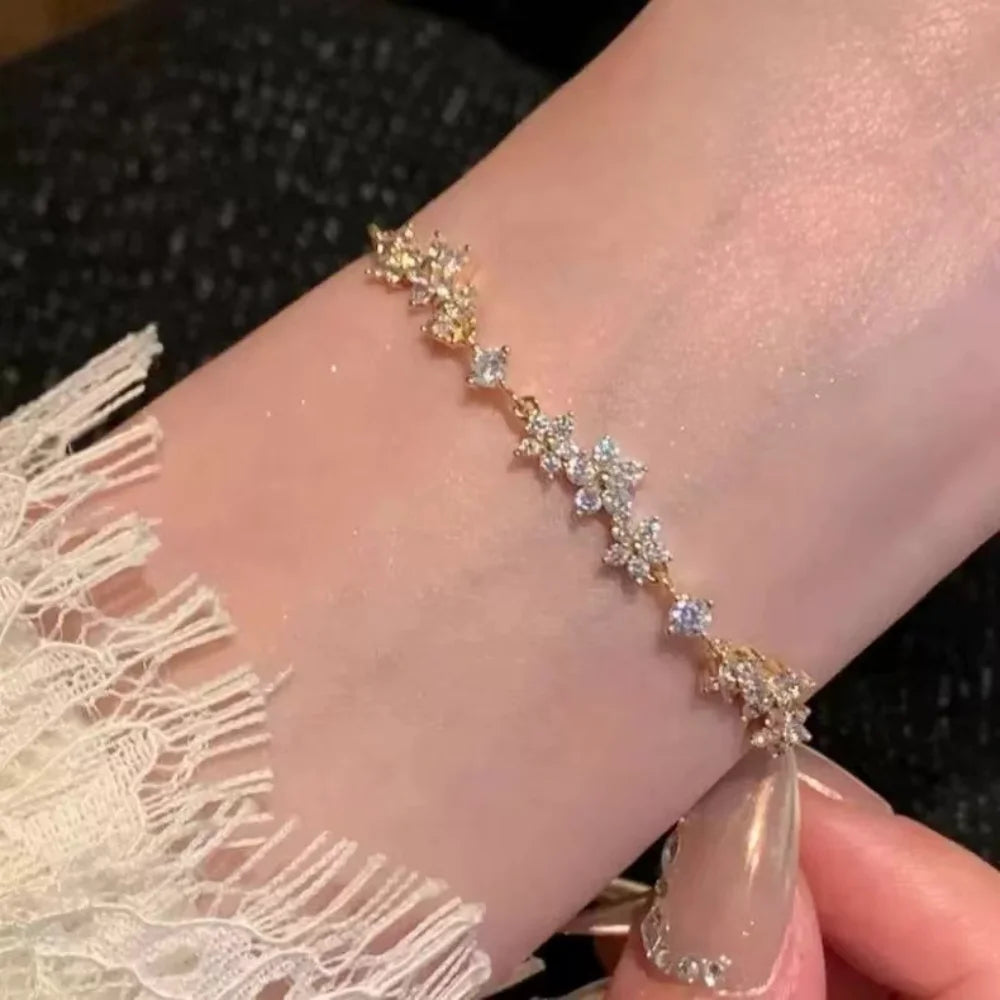 Pulling Bracelet Zircon Handmade Bracelet Zinc Alloy Bracelet Fashionable For Party Women Fashion Accessory Pi-Mart