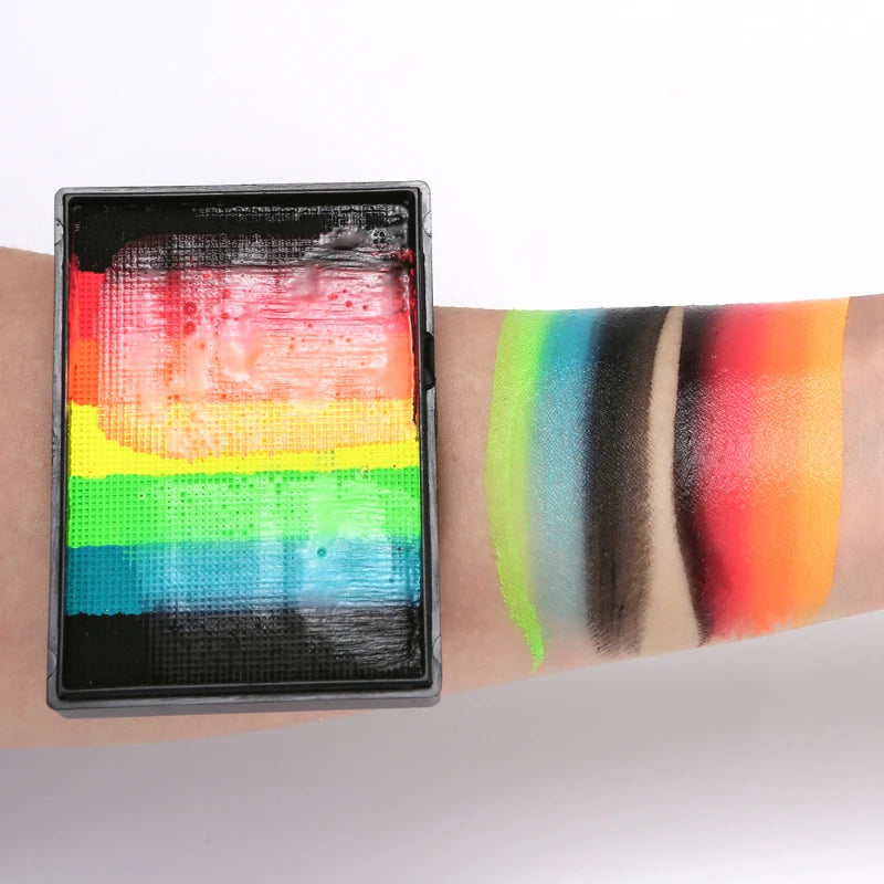 50g Facial and Body Paint Palette,Non-Toxic Rainbow Water-Soluble Body Paint for Rainbow Festival,Cosplay,Party,Art,Stage Makeup Pi-Mart