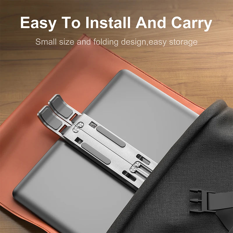 Aluminum Alloy Laptop Holder Stand Adjustable Foldable Portable for Notebook Computer Bracket Lifting Cooling Holder Non-slip Pi-Mart