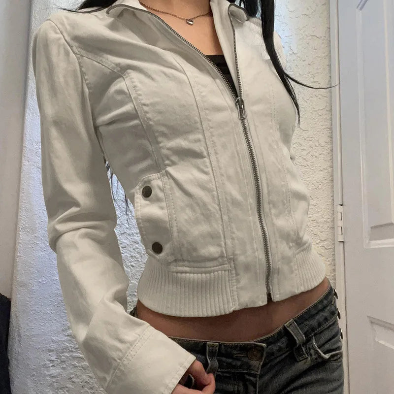 American retro industrial style line segmentation pocket flight staff jacket, versatile autumn and winter explosive jacket LadyShow.Store