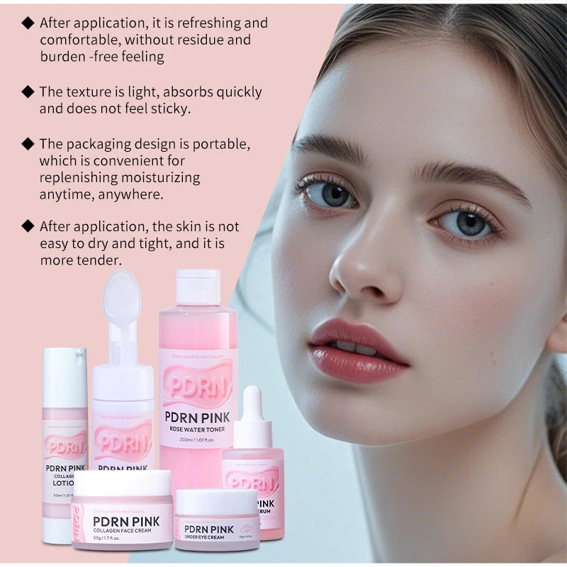 PDRN Pink Skincare Set Salmon Dna Collagen Vita Coating Mask Lift Firm Skin Make Skin Glow Moisturizing Nourishing Skincare Set Pi-Mart