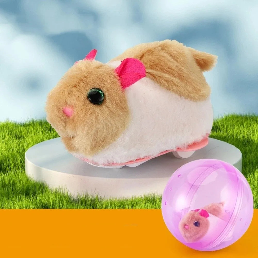 Transparent Cat Chasing Ball Built-in Plush Animal Plastic Interactive Cat Toy Realistic Rabbit Hamster Chasing Ball Pi-Mart