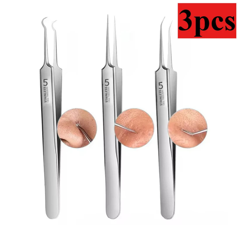 German 1/3/8Pack Extra Fine No. 5 Cellular Acne Blackhead Tweezers - Facial Beauty Remove Acne Needle Tools for Skin Care Tools Pi-Mart