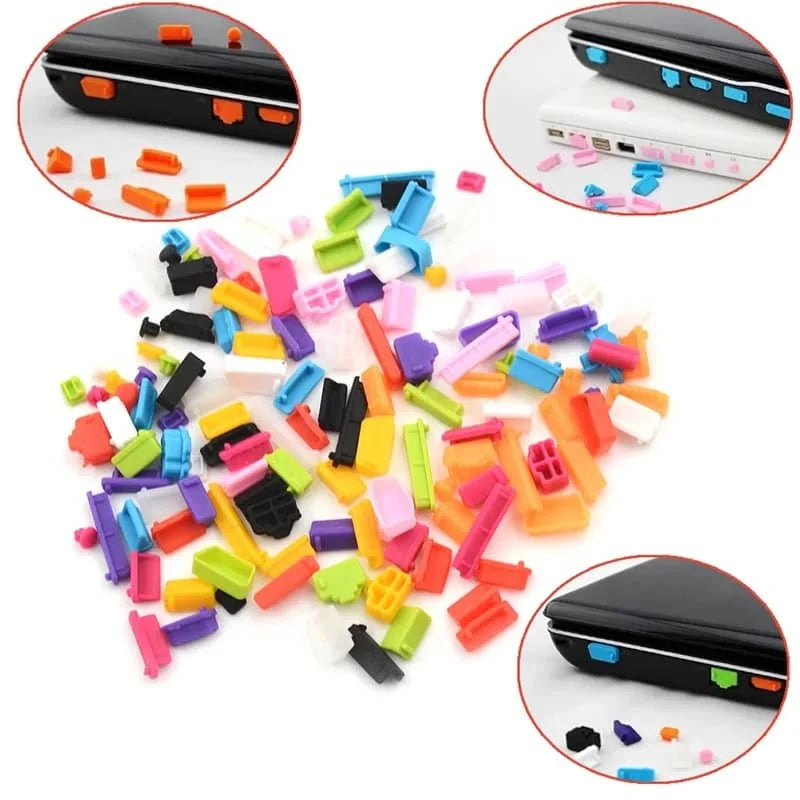 16Pcs/set Universal Anti Dustproof Notebook Port Plug Silicone Protector USB Elastic Laptop Computer Cover Stopper Pi-Mart