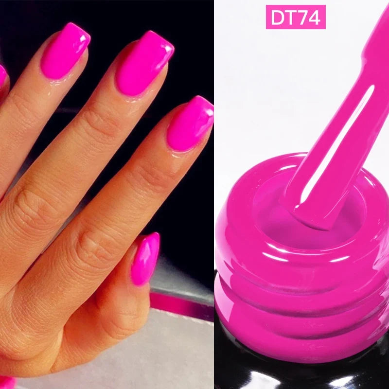 MEET ACROSS 7ml Orange Red Green Gel Nail Polish Laser Sparkly Soak Off Semi Permanent Nail Art UV Gel Varnish For Nails Tri Light Beauty