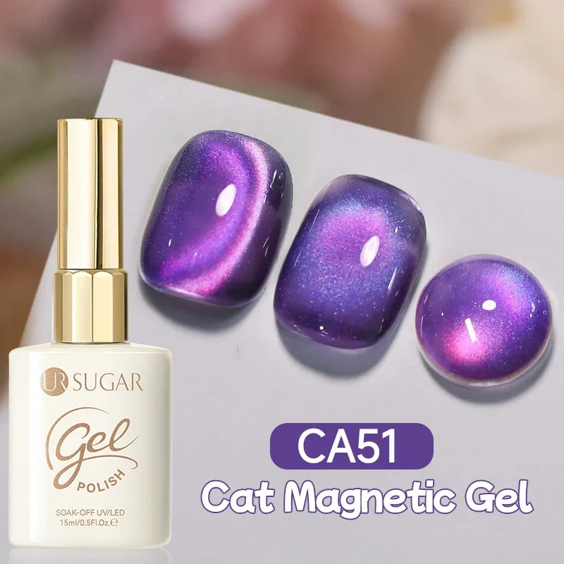 UR SUGAR 15ml Cat Magnetic Gel Nail Polish 30 Colors Semi Permanent Magnetic Gel UV/LED Soak Off Painting Vanrish Design Tri Light Beauty