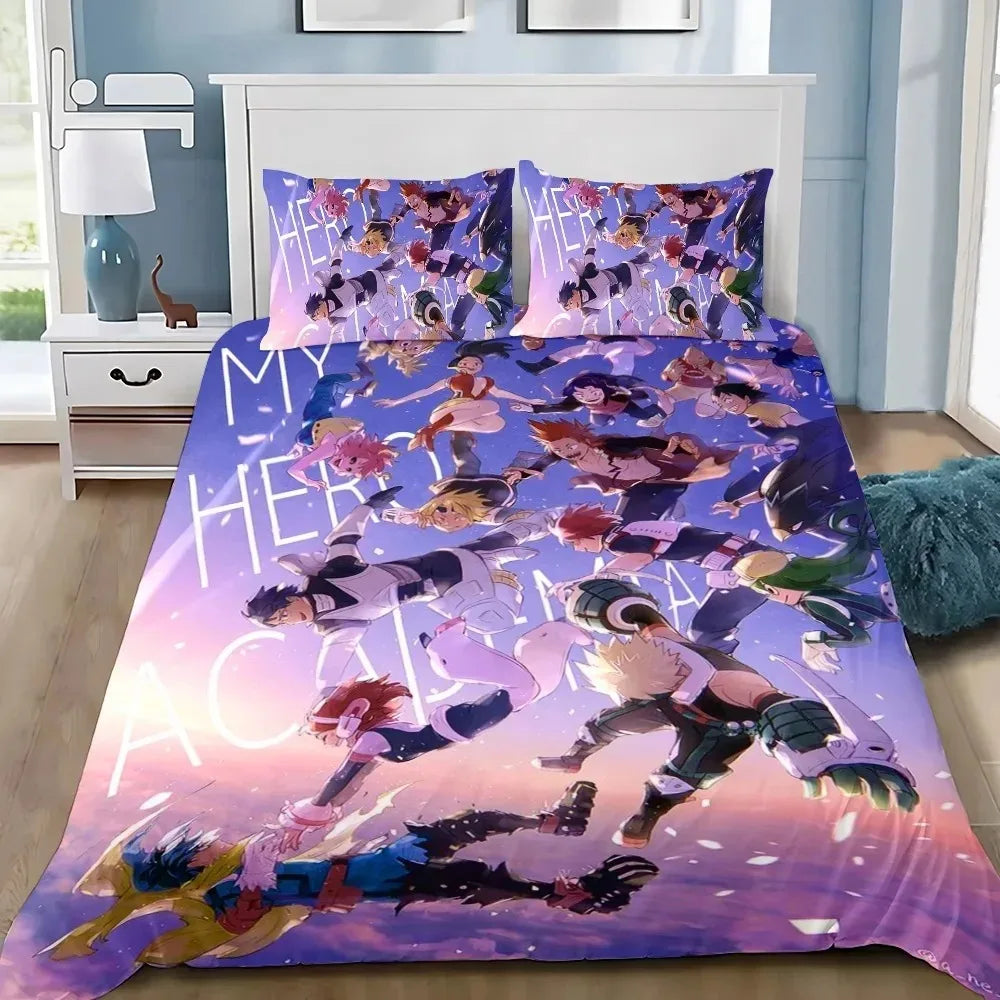 Japan Anime My Hero Academia Bedding Sets Exquisite Bed Supplies Duvet Cover Bed Comforter Set Bedding Set Luxury Birthday Gift Pi-Mart