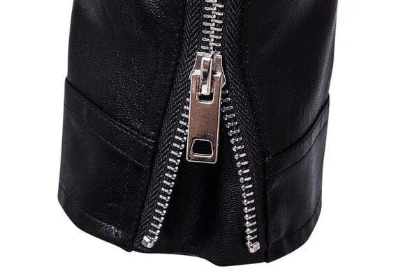 2023 Mens Fashion Leather Jacket Slim Fit Stand Collar PU Jacket Male Anti-wind Motorcycle Lapel Diagonal Zipper Jackets Men Pi-Mart
