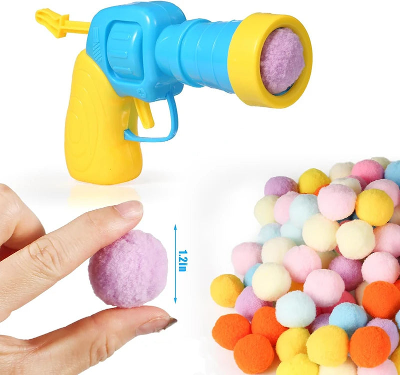 Cat Toys Interactive Launch Training Toy For Pet Kitten Creative Mini Shooting Gun Games Stretch Plush Ball Toys Pet Supplies Pi-Mart