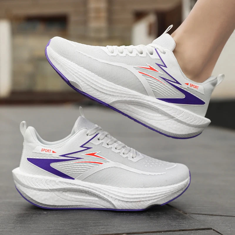 Marathon Sneakers Men Running Shoes Anti-slip Comfortable Racing Carbon Board Training Mesh Tennis Shoes Casual for Women 2026 Pi-Mart