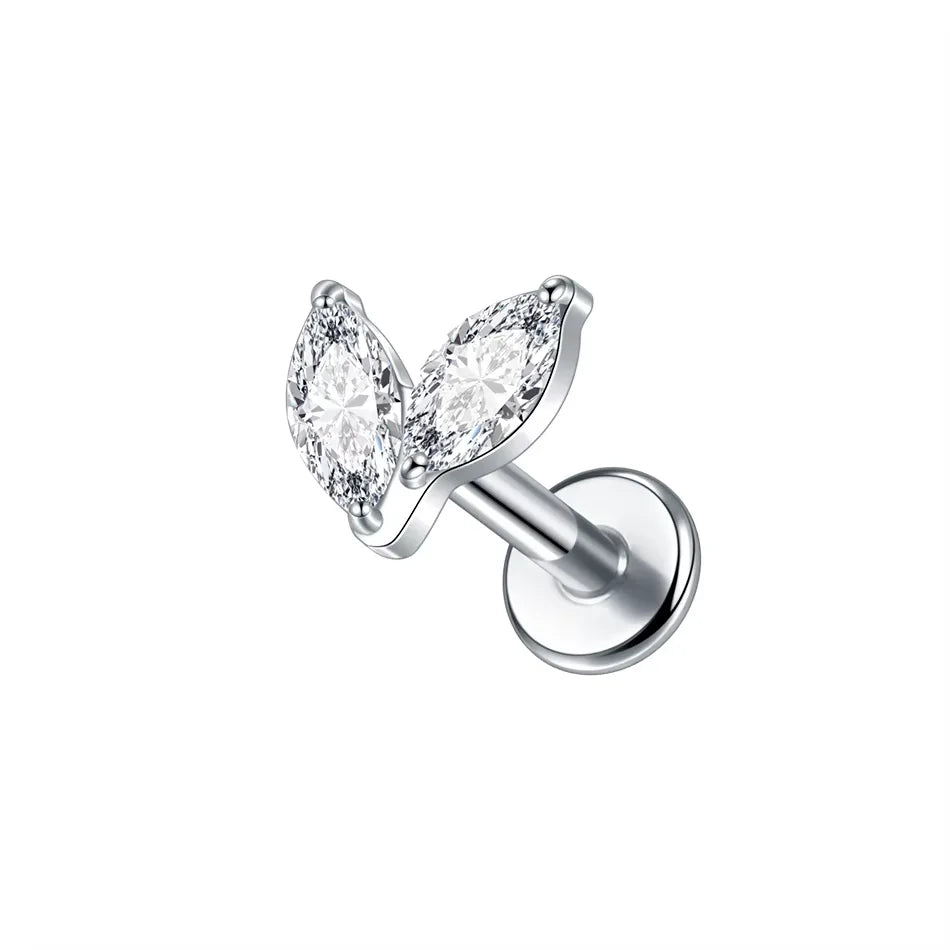 1Pc G23 Titanium Cartilage Stud Earrings for Women Lip Stud Labret Piercing Helix Daith Piercing Body Jewelry Pi-Mart