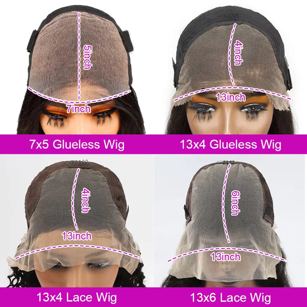 Pre Cut No Glue Water Wave 13x6 Bob Wigs Curly 7x5 Glueless Wig Human Hair Ready To Wear Lace Frontal Wigs For Women Pre Plucked LadyShow.Store
