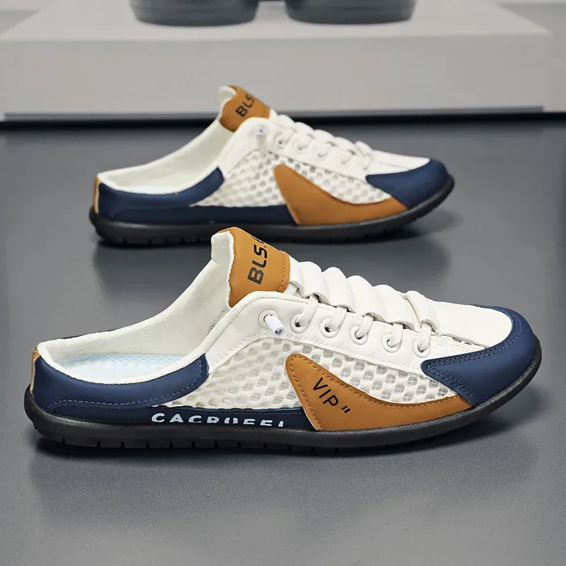 Men's Fashion Soft-soled Half Slippers Summer Men Trendy Bottom Casual Shoes Soft Sole Sneakers Zapatos De Hombre Plus Size 48 Pi-Mart