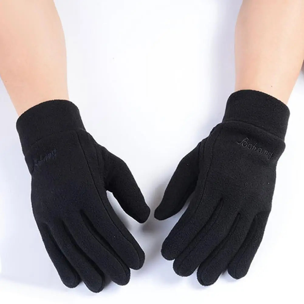 1 Pair Winter Polar Fleece Gloves Men Women Warm Outdoor Cycling Driving Gloves Windproof Non-Slip Soft Thickened Male Gloves Pi-Mart