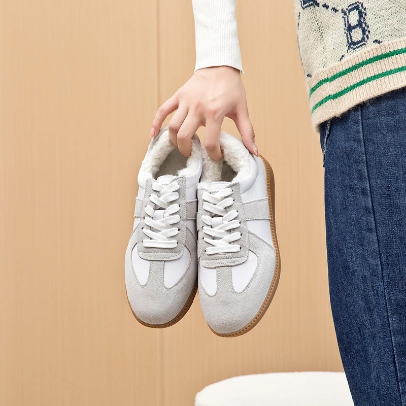 AIYUQI Women's Sneakers 2026 New Genuine Leather Ladies Moral Training Shoes Casual Spring Flat Shoes Women Pi-Mart