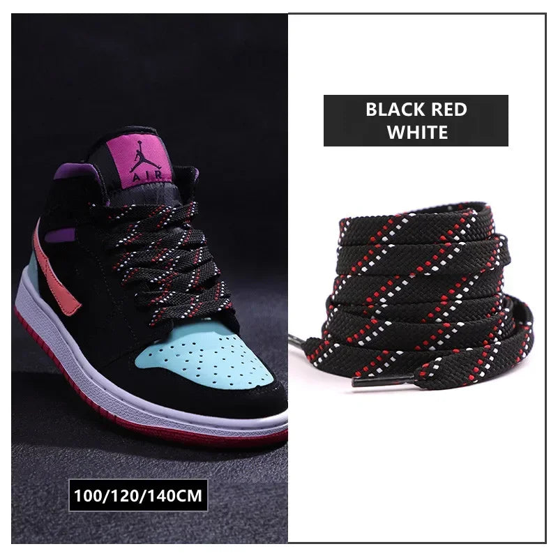 Classic Shoelaces for Sneakers Flat Mixed-colors Shoe laces AF1/AJ Shoelace Elastic Laces Shoes 100/120/140CM Strings 1Pair Pi-Mart