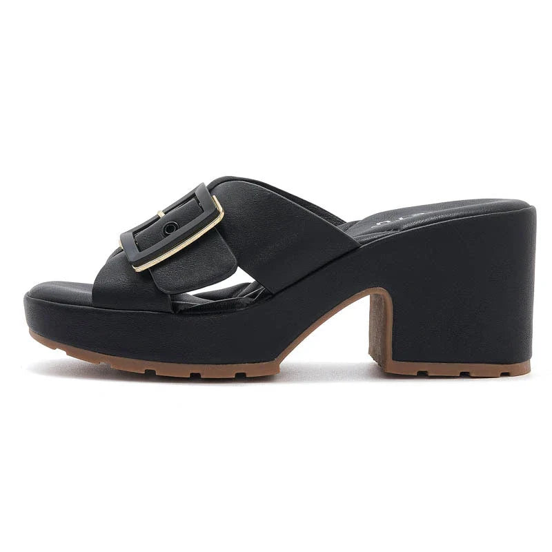 New 2025 Spring Summer Thick-Soled Sandals For Women Casual And Comfortable Large-Size Metal Buckle Slippers Casual Versatile LadyShow.Store