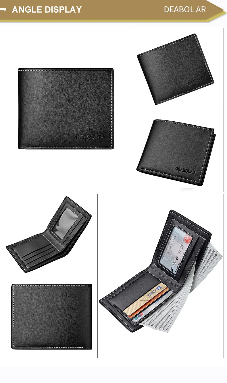 Pu Leather Men Short Wallet Thin Style Folding Young Men Credit Card Holder Wallet Pi-Mart