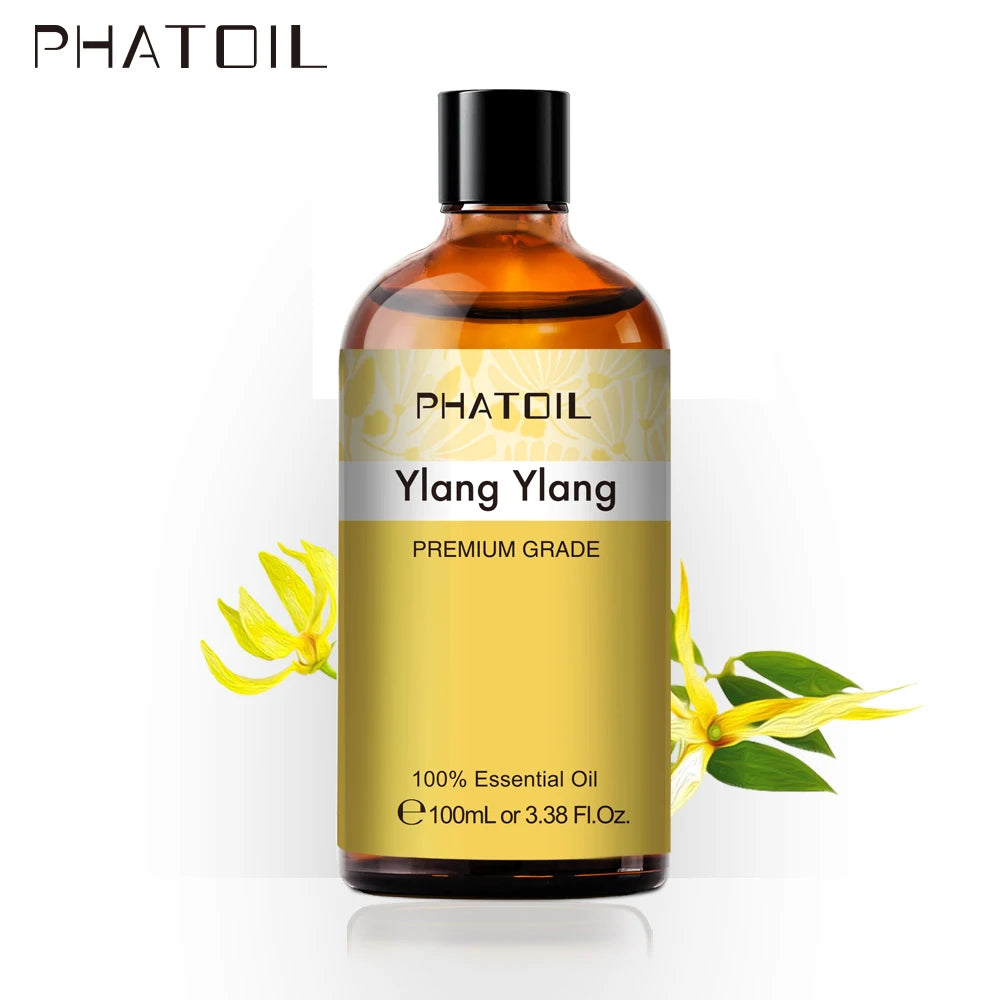 100ML Pure Natural Essential Oils Diffuser for Skin Care Rose Orange Lemon Lavender Rose Geranium Chamomile Avocado Aroma Oil Pi-Mart