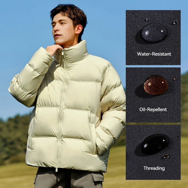Semir Down Jacket Men Women 2026 Winter New Light Short Coat Three-Proof Thermal Puffer Coat Couple Top Trendy Down Jacket LadyShow.Store