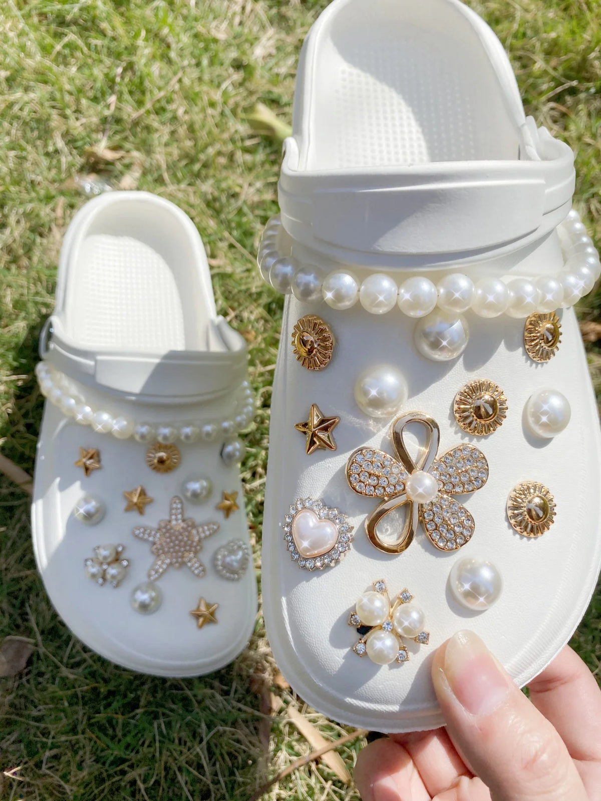 26pcs Hole Shoes Accessories, Including Detachable Star, Flower, Bear Design Shoe Charms, Suitable For Sandals & Beach Shoes & H Pi-Mart