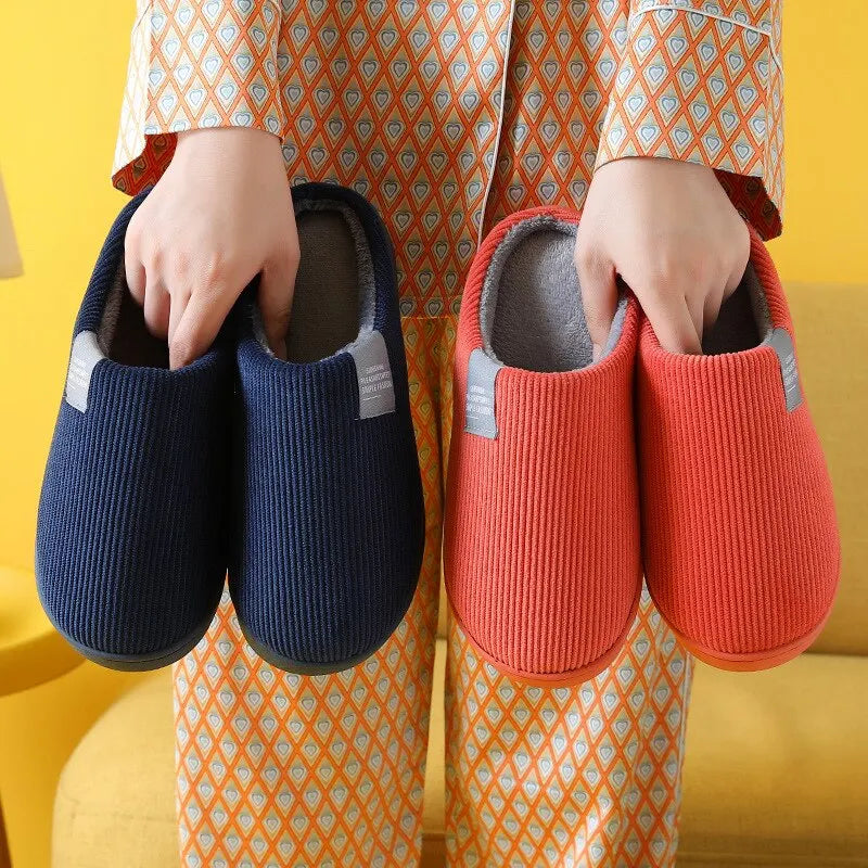 Women's Men's Thick Soft Bottom Home Slippers Household Plush Slippers Anti-slip Thermal Slippers Indoor Winter LadyShow.Store