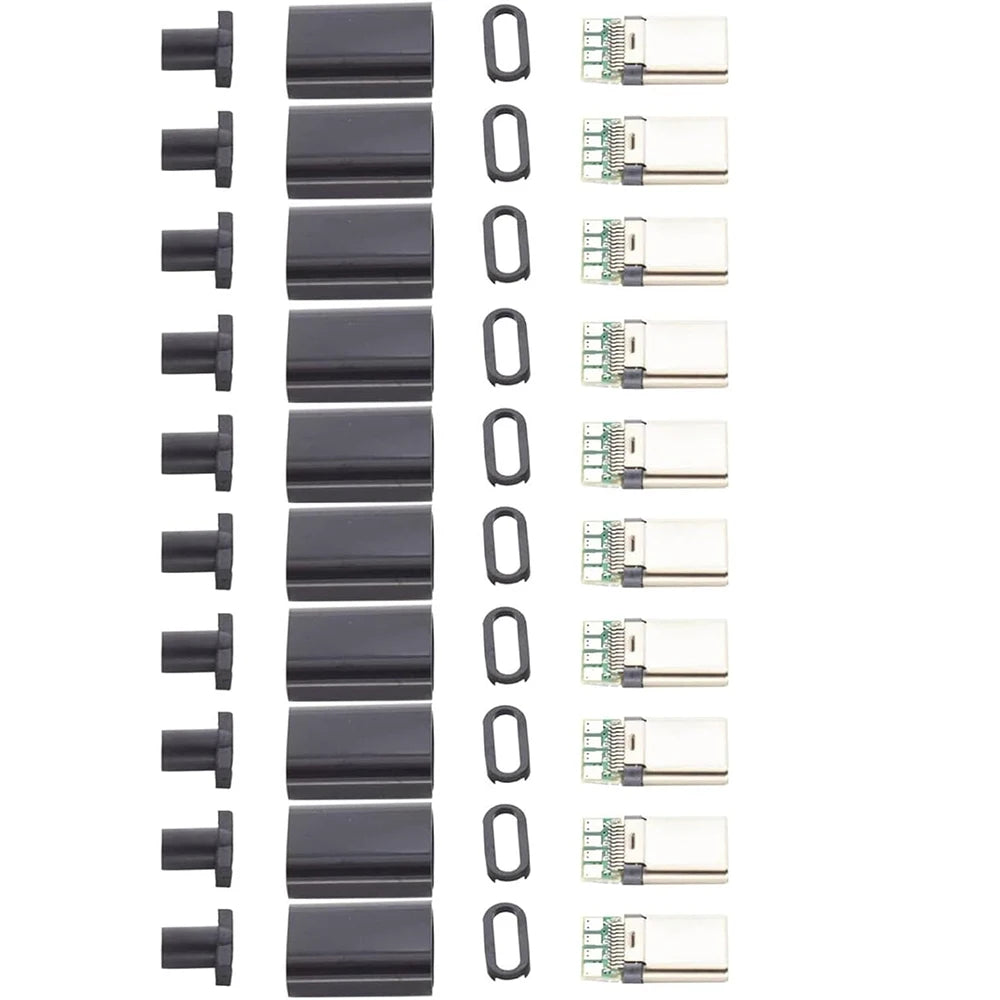 5/10 sets USB 3.1 Type C Connector Male Plug DIY Solder Wire USB C Male Adapter Cable for DIY Data Line Interface Male Socket Pi-Mart