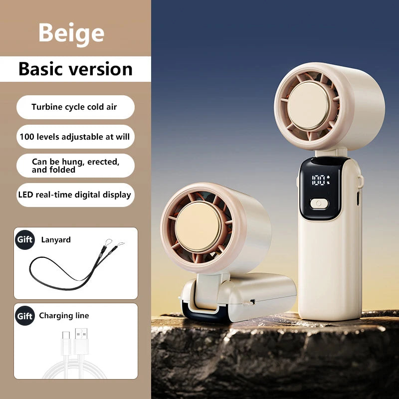 Lenovo Foldable/Hangable USB Desk Fan Ice Cooling Handheld Fan 100 Speeds Turbo Portable for Outdoor Fast Chill Ice Compress New Pi-Mart