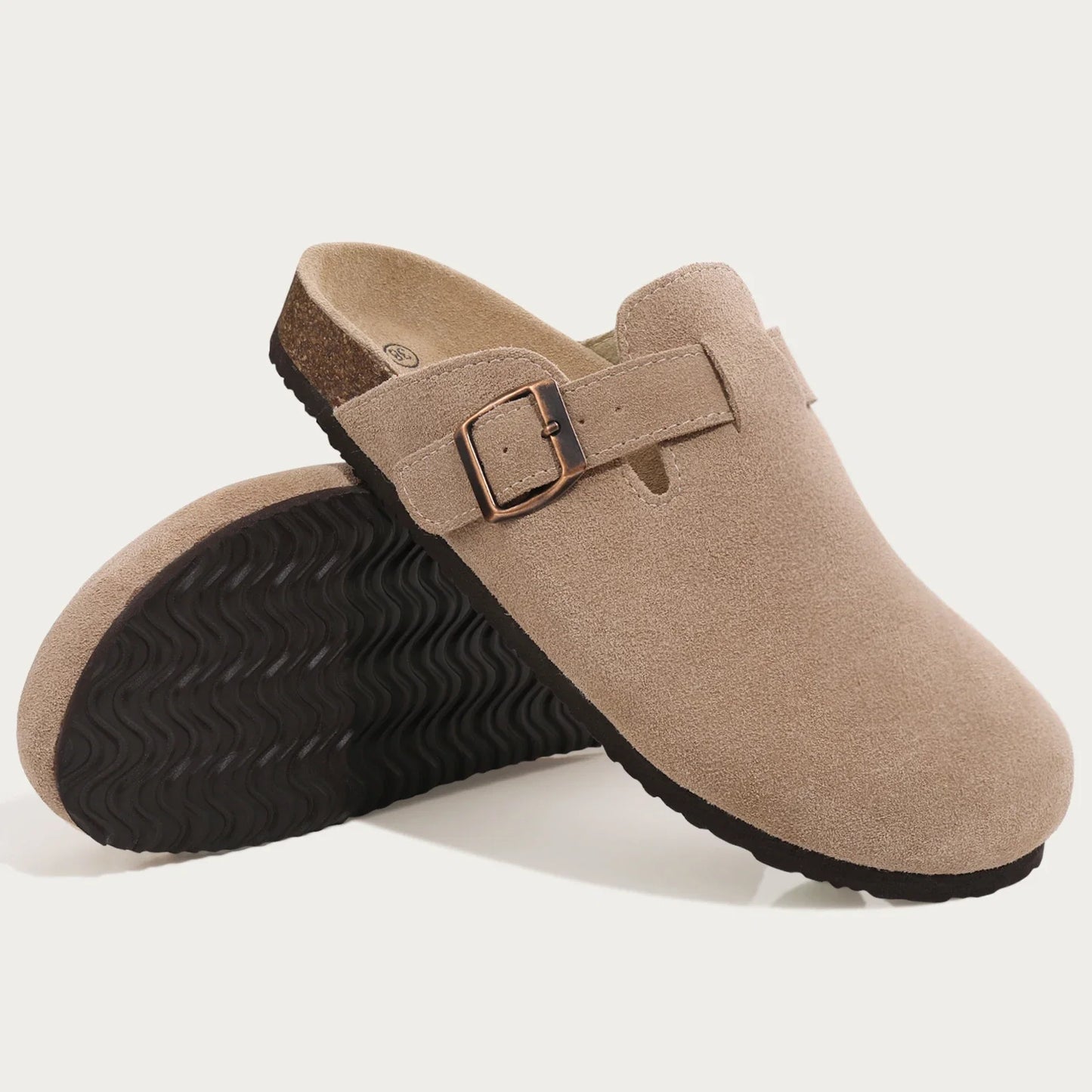 Litfun New Women Clogs For Women Fashion Cork Suede Mules Slipper Classic Cork Antislip For Outdoor Slippers With Arch Support LadyShow.Store