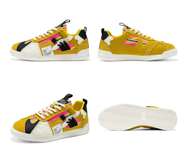 Large Size Men's White Sneakers Autumn Comfortable Non Slip Running Shoes Luxury Soft Sole Fashion Lace Up Outdoor Casual Shoes Pi-Mart
