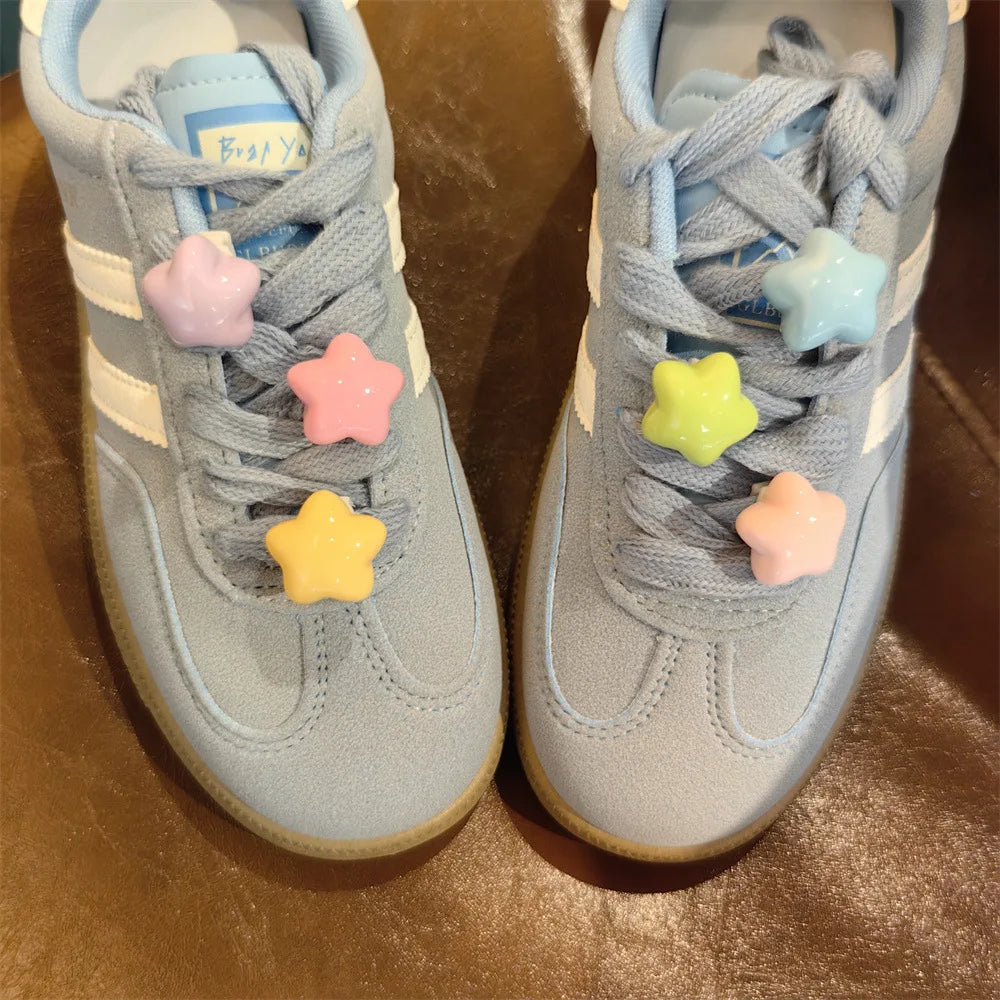 Autumn Winter Plush Star Shoelaces Charms for Sneakers Cute Furry Bone Shoe Decorations Charm DIY Detachable Shoes Accessories Pi-Mart