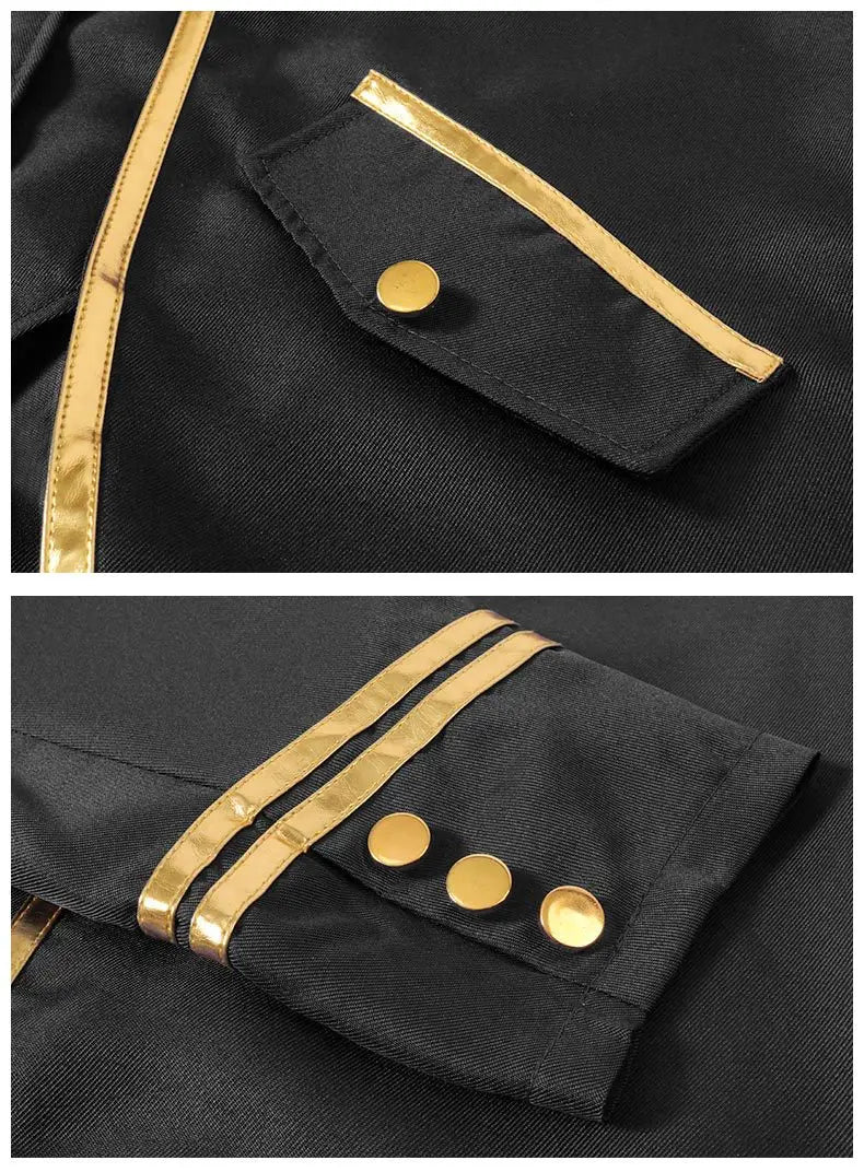 Men's Classic Medieval Vintage Tailcoat Halloween Cosplay Victorian Renaissance Style Steampunk Medieval Jacket Costume Pi-Mart
