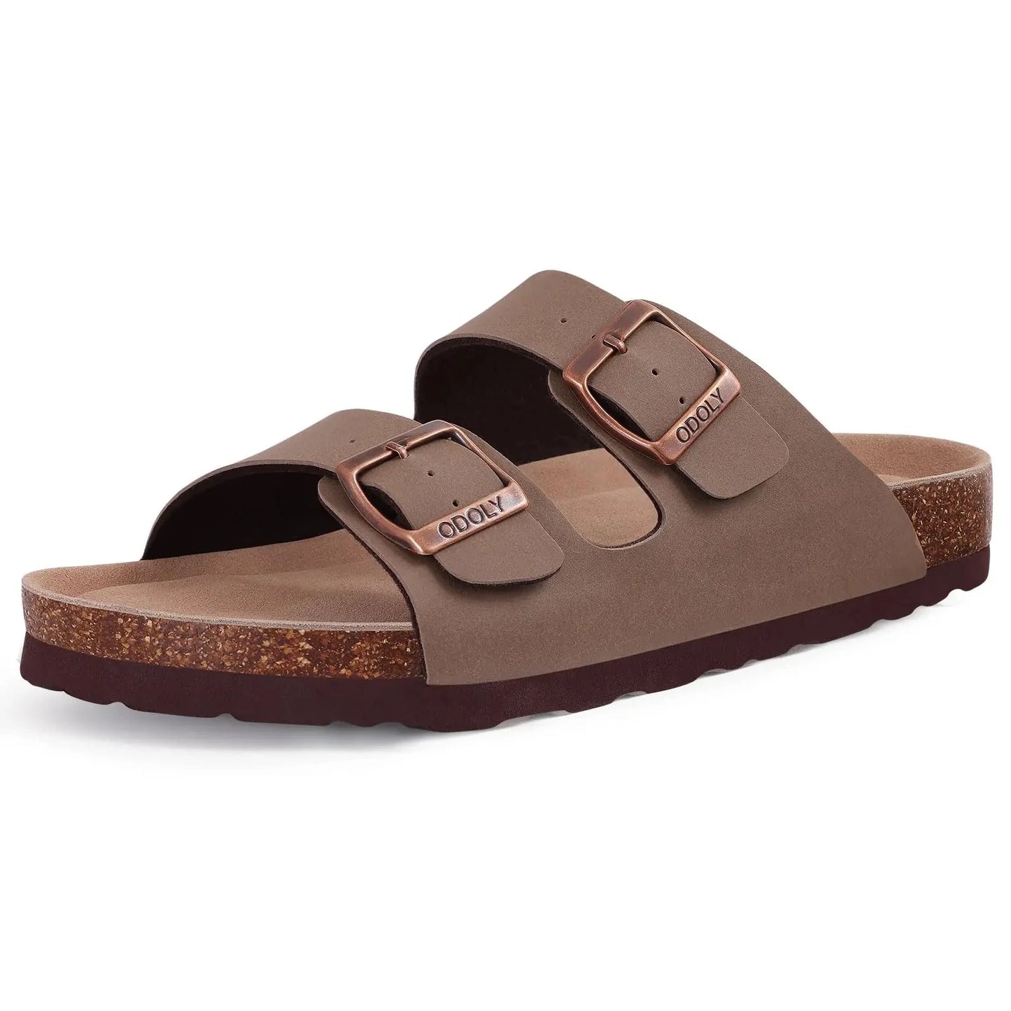Comwarm Buckle Clogs For Women Men New Genuine Suede Clogs with Arch Support Soft Cork Footbed Mules Fashion Thick Beach Sandals Pi-Mart