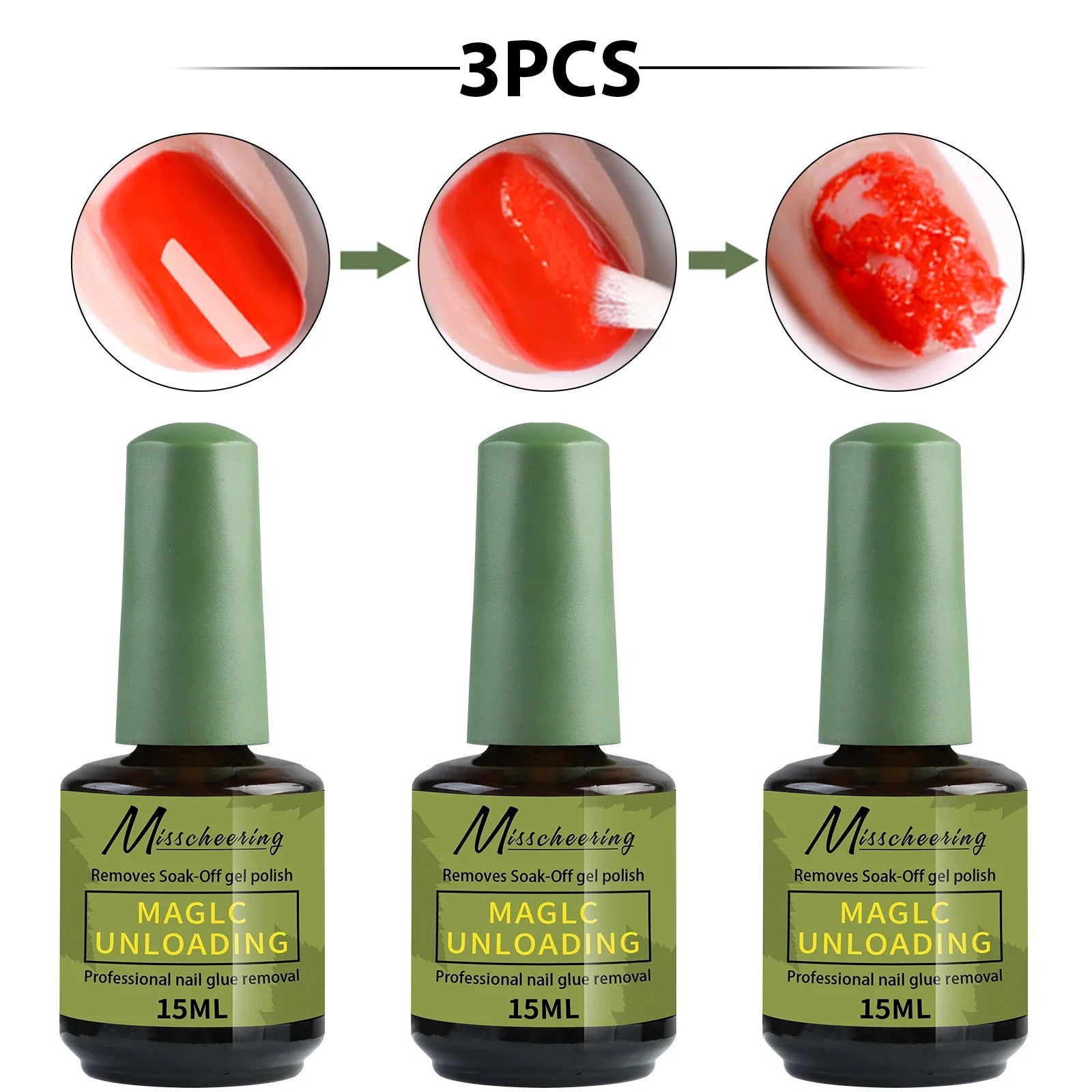Misscheering 15ml Magic Fast Nail Gel Polish Remover Clean UV Soak Off Semi Permanent Varnish Nail Art Removal Tools Manicure Tri Light Beauty