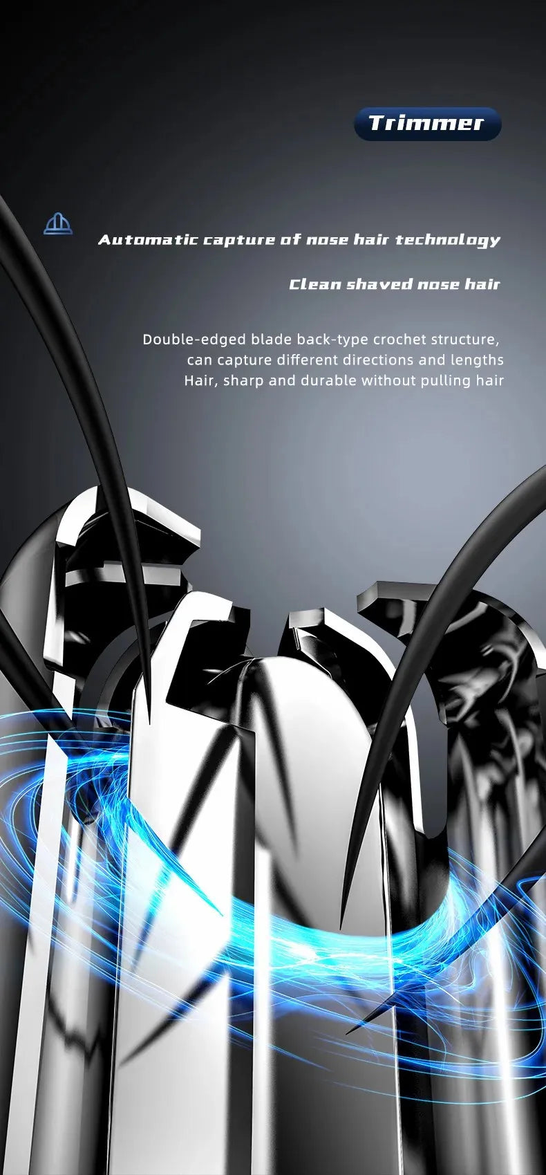 Electric Nose Hair Trimmer Safe Not To Hurt The Nose Not Stuck Hair Multifunctional Shaving Nose Hair Electric Eyebrow Trimmer Pi-Mart