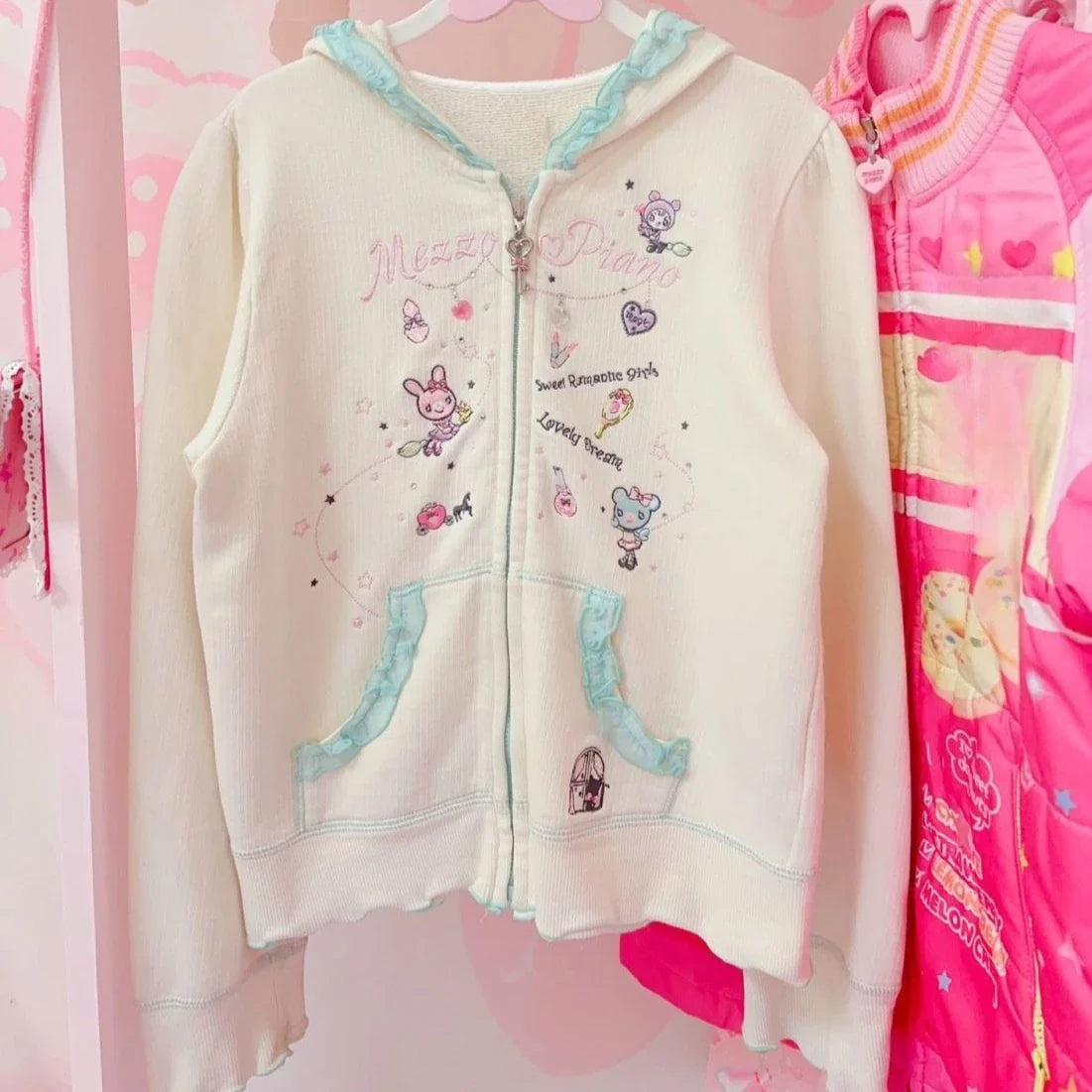 Japanese Cute Coat Embroidery Rabbit Ear Hooded Subculture Kawaii Y2k Tops Casual Fashion Sweet Coats Ropa Mujer Women Clothing LadyShow.Store
