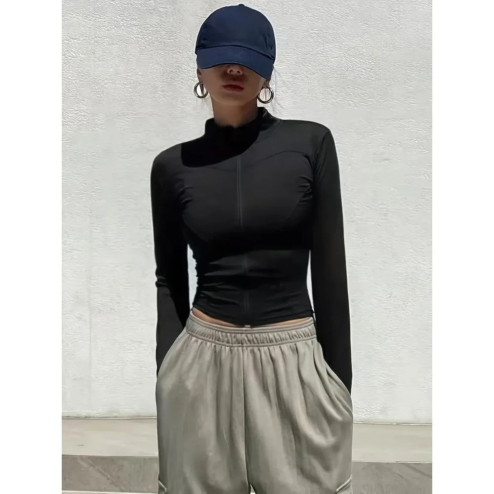 NEW Summer Women's Stand Collar Yoga Sun Protection Jacket, Anti-UV Slim Lightweight Sun Shirt for Outdoor Sports & Daily Wear LadyShow.Store