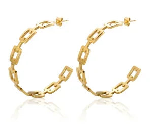 Luxury Shiny Zircon Hoop Earrings for Women Trendy Golden Stainless Steel Wed Ear Geometric Circle Earring Jewelry Pendientes Pi-Mart