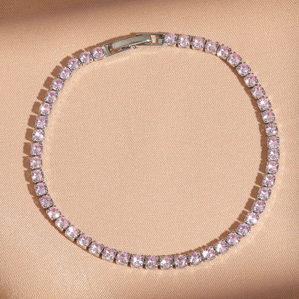 Fashion Zirconia Tennis Bracelet For Women Crystal Charm Designer Tennis Thin Chain Bracelet On Hand Wedding Jewelry Pi-Mart