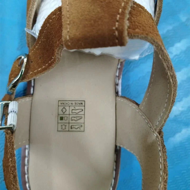 DIMANYU Women's Roman Sandals 2026 Summer New Flat Retro Real Leather Ladies Sandals Hollowed Women's Cage Shoes LadyShow.Store