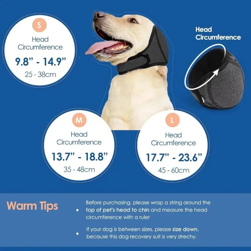 Waterproof Noise Cancelling Dog Ear Muffs for Swimming & Grooming - Calming Hood To Relieve Pet Anxiety & Prevent Shock Pi-Mart