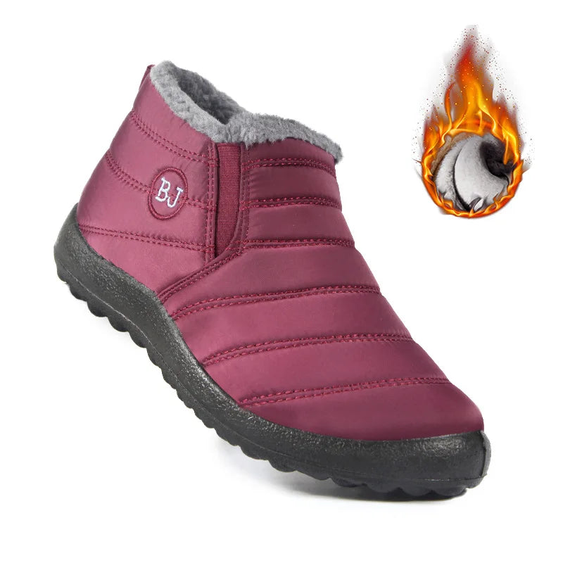 Snow Women Boots Fashion Unisex Shoes Slip On Platform Shoes For Women Ankle Boots Waterproof Plush Winter Shoes Botas Mujer LadyShow.Store