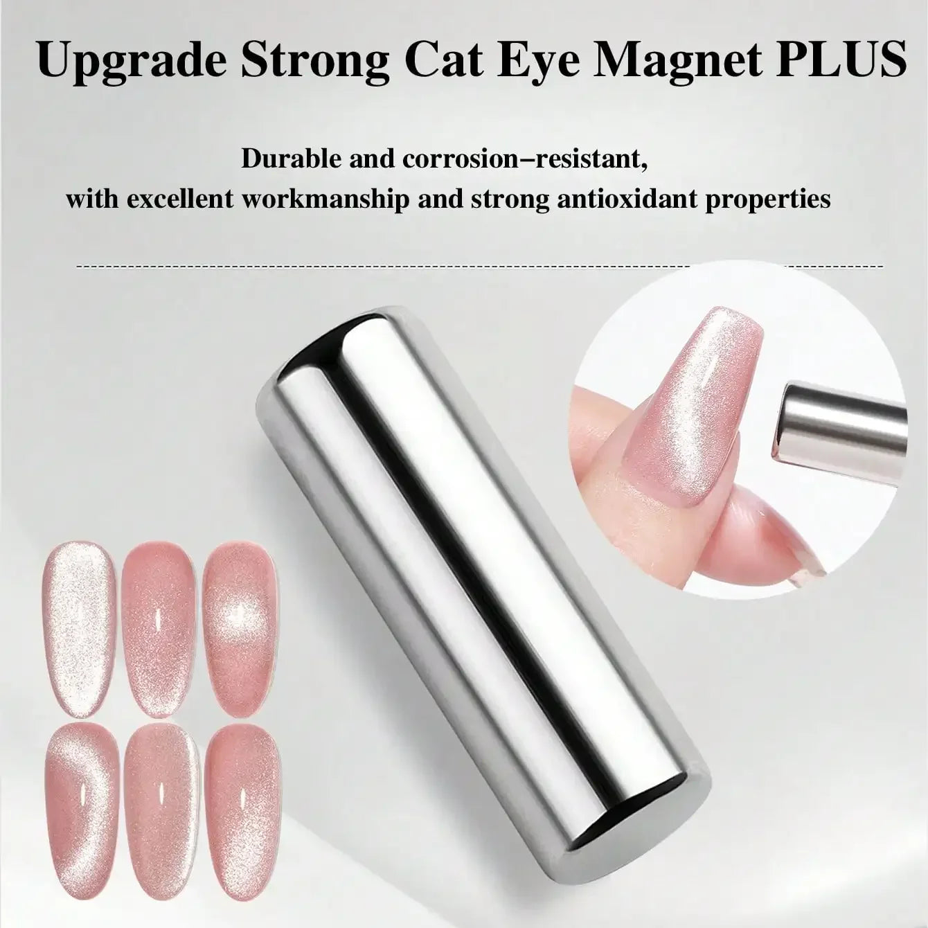 3x0.7cm Round Nail Art Cat Eye Gel Magnetic Pen for Gel Polish 3D Cat Eye Nails Painting Strong Magnet Stick Manicure DIY 2030 Tri Light Beauty