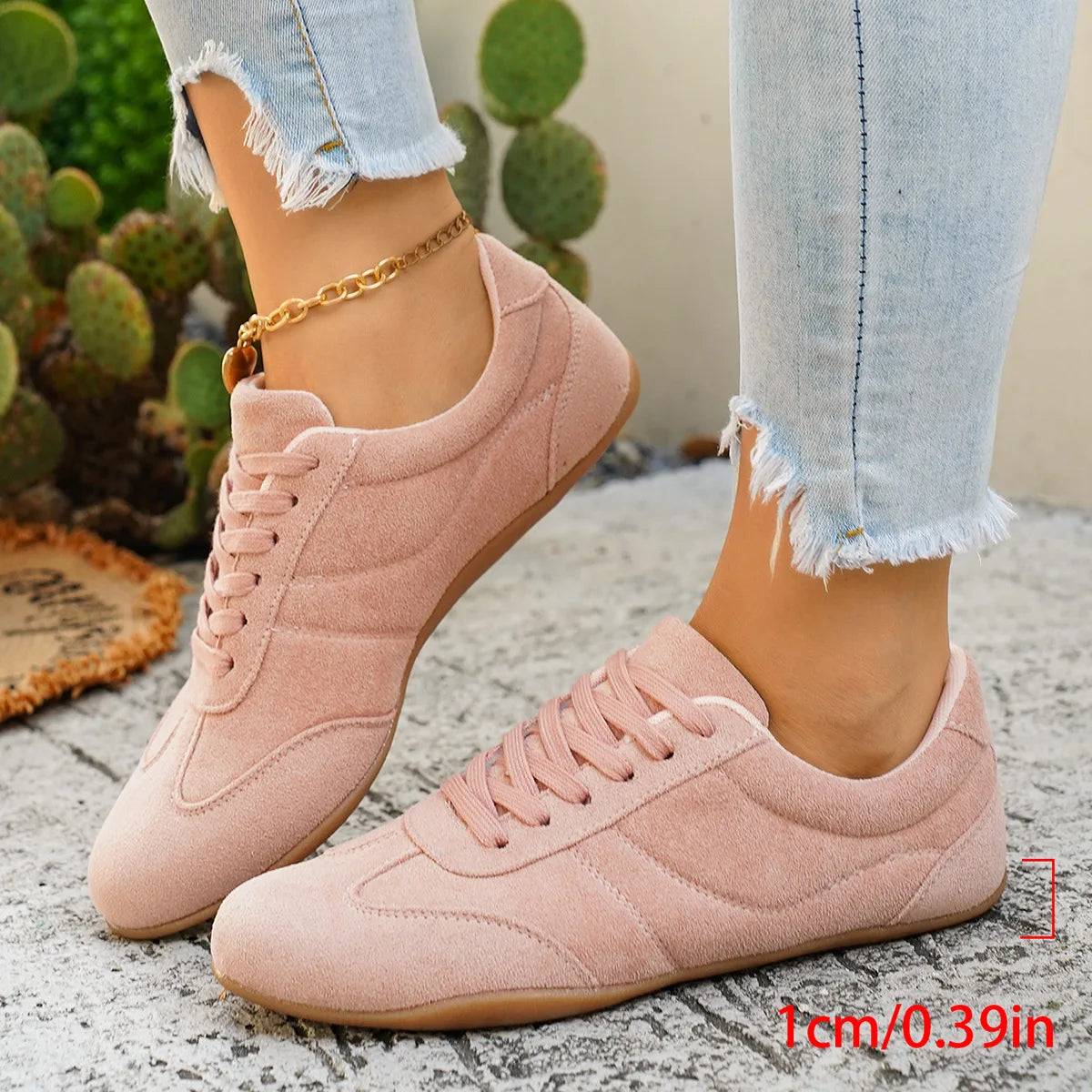 Women's Casual Flat-soled Non-slip Wear-resistant Sport Shoes Spring Autumn Round-toe Soft and Comfortable Women Single Shoes Pi-Mart