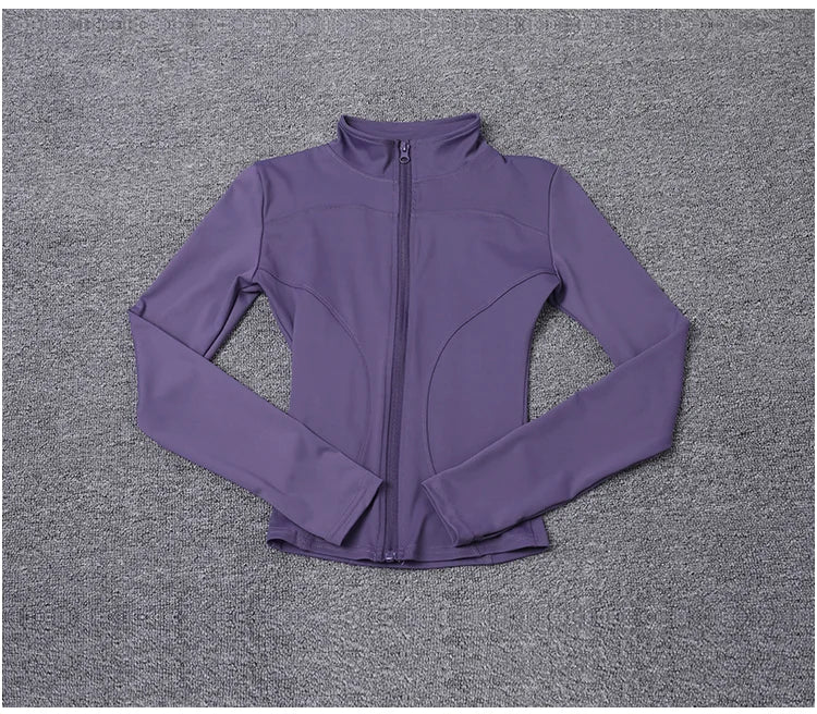 Women Sport Jacket Long Sleeve Shirt Workout Coat Gym Training Clothing Yoga Sportswear Pi-Mart