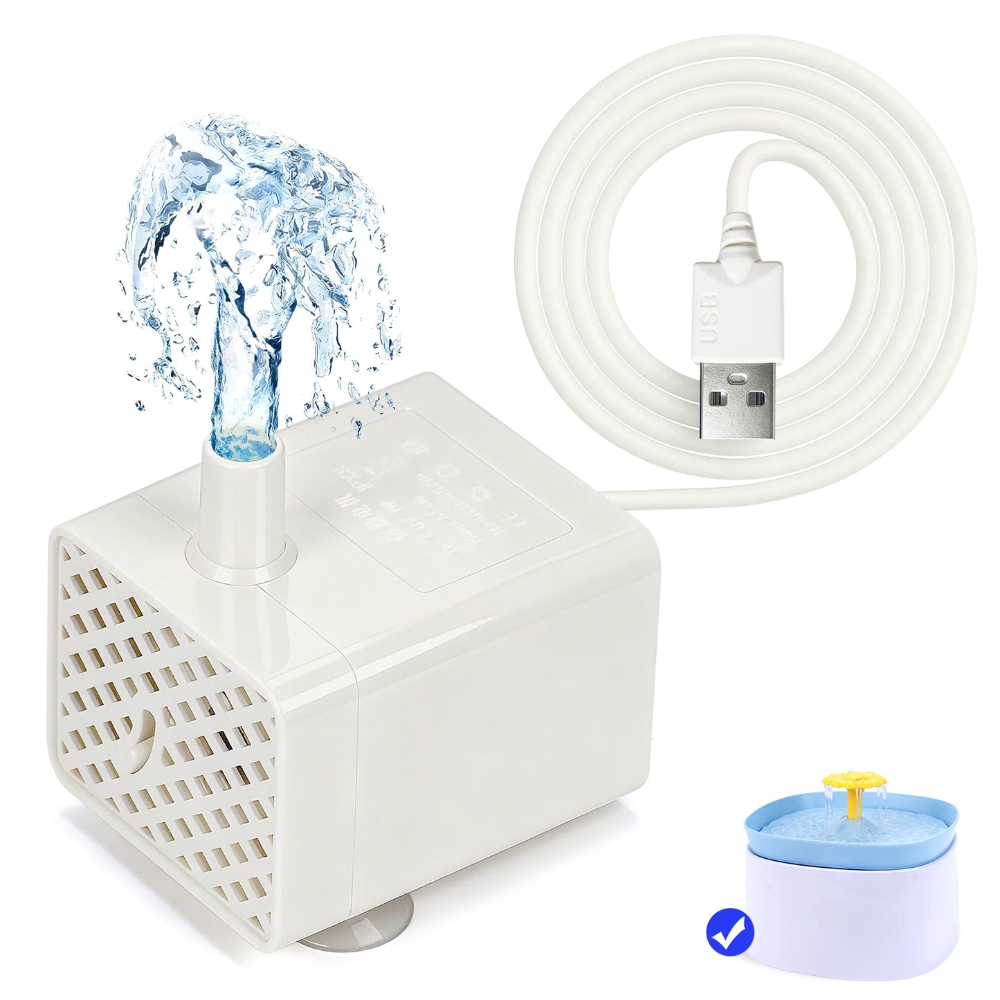 Water Pump Pet Cat Water Dispenser Anti Dry Burning Motor Replacement for Dog Cat Water Dispenser Drinking Bowl Pet Products Pi-Mart
