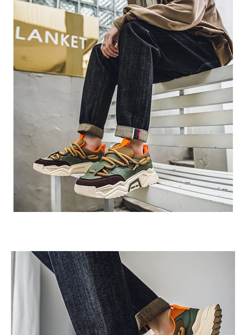 New Men's Casual Sneakers 2025 Spring Fashion Versatile Low-Top Skateboard Shoes for Men Suitable for Outdoor Sports Pi-Mart