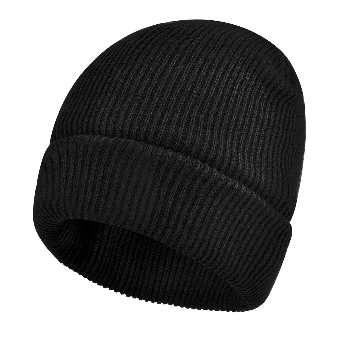 Waterproof Windproof Winter Warm Knit Beanie Fishing Hat Cap, Slouchy Soft Black Headwear Great for Winter Ski Walking Running Pi-Mart