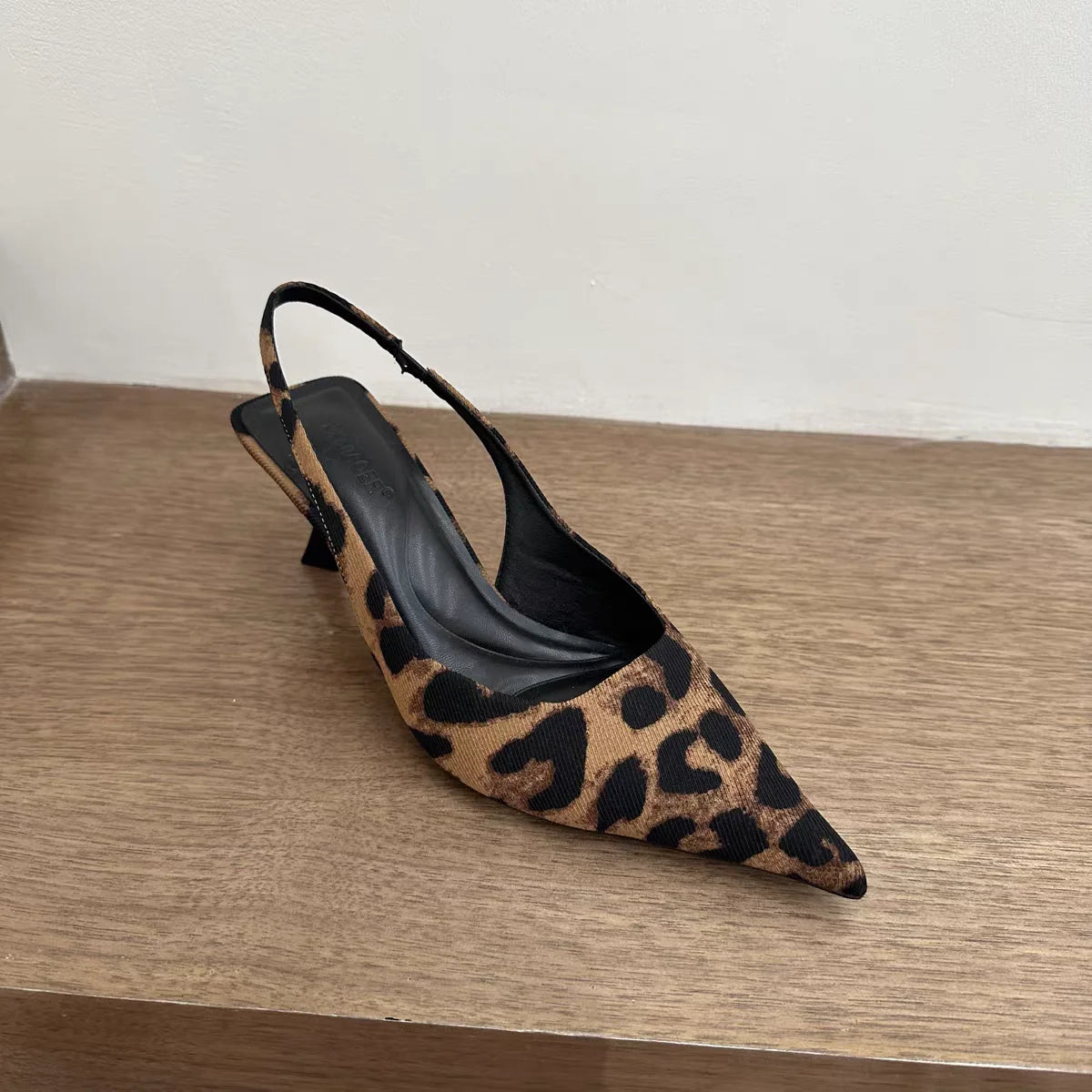 Summer Slip On Leopard Women Sandals Shoes Fashion Pointed Toe High Heel Stripper Party Ladies Sandalias Shoes Pi-Mart